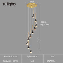 Carica l'immagine nel visualizzatore di Gallery, Lampadario Goccia a LED | Eleganza Verticale per Scale e Open Space