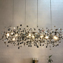 Carica l'immagine nel visualizzatore di Gallery, Nordic Minimalist Living Room Window Bar Tree Leaf Stainless Steel Chandelier