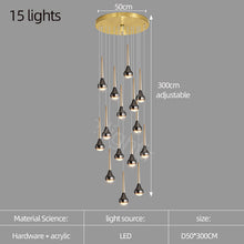 Carica l'immagine nel visualizzatore di Gallery, Lampadario Goccia a LED | Eleganza Verticale per Scale e Open Space