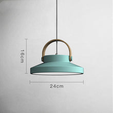 Carica l'immagine nel visualizzatore di Gallery, Bedside Dining Room Macaron Wood Ring Single Head Chandelier