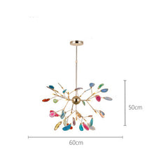 Carica l'immagine nel visualizzatore di Gallery, Lampadario Onice Multicolor – Design Scultoreo con Pietre Naturali