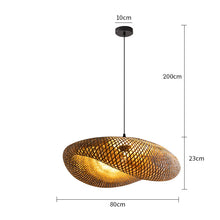 Carica l'immagine nel visualizzatore di Gallery, B&B Rattan And Bamboo Chandelier Zen Retro