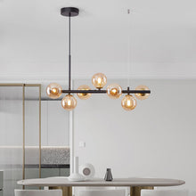 Carica l'immagine nel visualizzatore di Gallery, A Long Minimalist Glass Magic Bean Chandelier