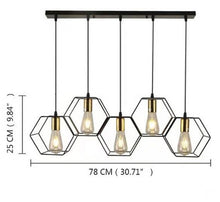 Carica l'immagine nel visualizzatore di Gallery, Loft Industrial Style Special-shaped Iron Droplight American Retro Living Room Restaurant Acrylic Aidi
