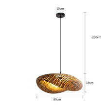 Carica l'immagine nel visualizzatore di Gallery, B&B Rattan And Bamboo Chandelier Zen Retro
