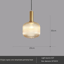 Carica l'immagine nel visualizzatore di Gallery, Bar Restaurant Chandelier Personalized Simple Striped Single-head Paint Green Glass Lantern Chandelier