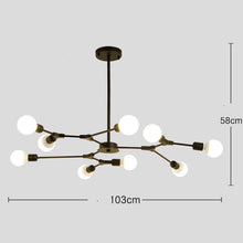 Carica l'immagine nel visualizzatore di Gallery, Lampadario Molecolare a Bracci Regolabili – Struttura Elettrolitica in Stile Moderno