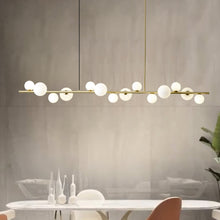 Carica l'immagine nel visualizzatore di Gallery, Lampadario Lineare Personalizzato – Sfere Azzurre in Stile Nordic Art