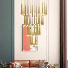 Carica l'immagine nel visualizzatore di Gallery, Staircase Long Chandelier Rotary Compound Ring Ceiling Lamp