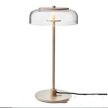 Carica l'immagine nel visualizzatore di Gallery, Lampada da tavolo in vetro fumé – Eleganza moderna con struttura nera