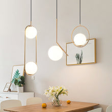 Carica l'immagine nel visualizzatore di Gallery, Simple Ball Glass Small Droplight Bedroom Bedside Single Headlight