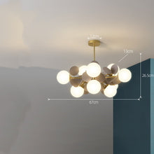 Carica l'immagine nel visualizzatore di Gallery, Lampadario Moderno a Sfere con Dettagli Decorativi – Stile Nordico da 130 cm