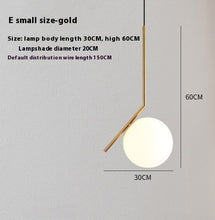 Carica l'immagine nel visualizzatore di Gallery, Simple Ball Glass Small Droplight Bedroom Bedside Single Headlight