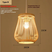 Carica l'immagine nel visualizzatore di Gallery, Bamboo Chandelier Chinese Restaurant Hotel Homestay Bedroom Balcony Lantern Rice Lamp