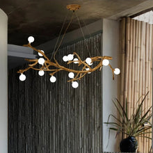 Carica l'immagine nel visualizzatore di Gallery, Lampadario “Ramo Zen” – Illuminazione Scultorea in Stile Wabi-Sabi