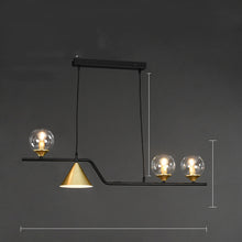 Carica l'immagine nel visualizzatore di Gallery, Lampadario Nordico a Sospensione con Sfere e Cono Dorato – 4/5/6 Luci