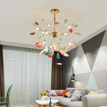 Carica l'immagine nel visualizzatore di Gallery, Lampadario Onice Multicolor – Design Scultoreo con Pietre Naturali
