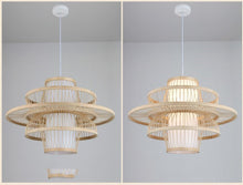 Carica l'immagine nel visualizzatore di Gallery, Bamboo Chandelier Chinese Restaurant Hotel Homestay Bedroom Balcony Lantern Rice Lamp