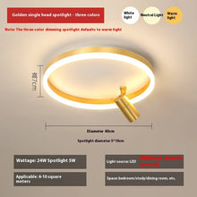 Carica l'immagine nel visualizzatore di Gallery, Plafoniera LED Oro con Faretti – Illuminazione Doppia e Stile Contemporaneo