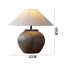 Carica l'immagine nel visualizzatore di Gallery, Ceramic Table Lamp Silent Style Large Modern New Chinese Retro Nostalgic Hotel Homestay Ornament