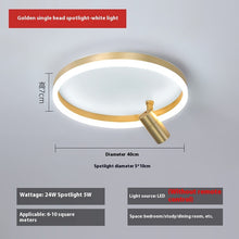 Carica l'immagine nel visualizzatore di Gallery, Plafoniera LED Oro con Faretti – Illuminazione Doppia e Stile Contemporaneo