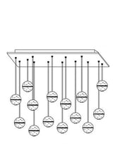 Carica l'immagine nel visualizzatore di Gallery, Lampadario di Cristallo a Sospensione "Diamond Bubble" – Design Regolabile per Scale e Foyer