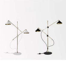 Carica l'immagine nel visualizzatore di Gallery, Lampada da Terra Moderna a Due Bracci Orientabili – Nero e Oro
