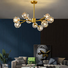 Carica l'immagine nel visualizzatore di Gallery, Lampadario nordico moderno semplice in cristallo, tutte le luci in rame, lampade di lusso