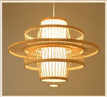 Carica l'immagine nel visualizzatore di Gallery, Bamboo Chandelier Chinese Restaurant Hotel Homestay Bedroom Balcony Lantern Rice Lamp