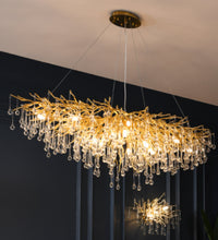Carica l'immagine nel visualizzatore di Gallery, Postmodern Light Luxury Chandelier Water Drop Crystal Lamp Atmosphere