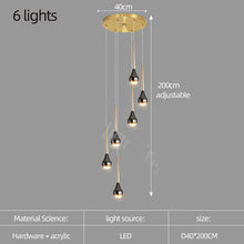 Carica l'immagine nel visualizzatore di Gallery, Lampadario Goccia a LED | Eleganza Verticale per Scale e Open Space