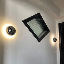 Carica l'immagine nel visualizzatore di Gallery, Round Aisle Lamps Nordic Solar Eclipse Bedroom Bedside Wall Lamp
