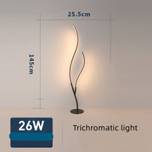 Carica l'immagine nel visualizzatore di Gallery, Lampada da Terra a LED Design Twig – Linee Fluide in Alluminio Nero Opaco
