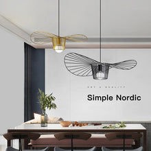 Carica l'immagine nel visualizzatore di Gallery, Straw Hat Chandelier Nordic Simple Creative Dining Room Bedroom

