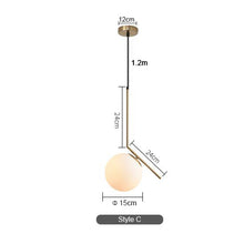 Carica l'immagine nel visualizzatore di Gallery, Bedside golden glass ball lamps
