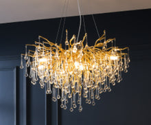 Carica l'immagine nel visualizzatore di Gallery, Postmodern Light Luxury Chandelier Water Drop Crystal Lamp Atmosphere
