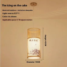 Carica l'immagine nel visualizzatore di Gallery, Bamboo Chandelier Chinese Restaurant Hotel Homestay Bedroom Balcony Lantern Rice Lamp
