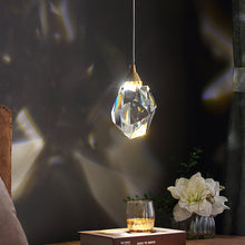 Carica l'immagine nel visualizzatore di Gallery, All Copper Light Luxury Crystal Chandelier Modern Minimalist Restaurant Three-Head Chandelier
