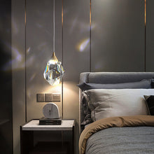 Carica l'immagine nel visualizzatore di Gallery, All Copper Light Luxury Crystal Chandelier Modern Minimalist Restaurant Three-Head Chandelier
