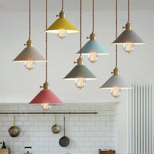 Carica l'immagine nel visualizzatore di Gallery, Nordic Macaron Twist Switch Dining Room Copper Chandelier
