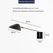 Carica l'immagine nel visualizzatore di Gallery, Bedside Table Study Intelligent Double-headed Wall Lamp Modern Living Room Bedroom Long Arm Single Head Lamp
