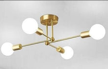 Carica l'immagine nel visualizzatore di Gallery, Lampada da soffitto in ferro battuto in stile nordico con 6 o 8 aste di ferro
