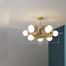 Carica l'immagine nel visualizzatore di Gallery, Lampadario Moderno a Sfere con Dettagli Decorativi – Stile Nordico da 130 cm
