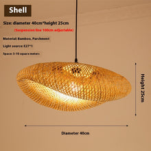 Carica l'immagine nel visualizzatore di Gallery, Bamboo Chandelier Chinese Zen Tea Room Lamp
