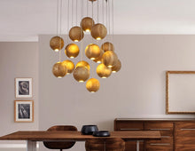 Carica l'immagine nel visualizzatore di Gallery, Nordic wood solid wood ball chandelier creative personality living room dining room hanging lamps
