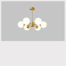 Carica l'immagine nel visualizzatore di Gallery, Lampadario in Rame Dorato a Sfere – Eleganza Moderna per Zona Notte o Living

