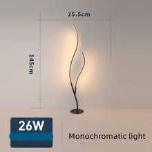 Carica l'immagine nel visualizzatore di Gallery, Lampada da Terra a LED Design Twig – Linee Fluide in Alluminio Nero Opaco
