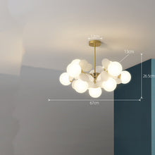 Carica l'immagine nel visualizzatore di Gallery, Lampadario Moderno a Sfere con Dettagli Decorativi – Stile Nordico da 130 cm
