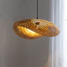Carica l'immagine nel visualizzatore di Gallery, B&amp;B Rattan And Bamboo Chandelier Zen Retro
