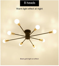 Carica l&#39;immagine nel visualizzatore di Gallery, Lampadario da Soffitto Moderno 8 Bracci – Design Nordico in Ferro Battuto

